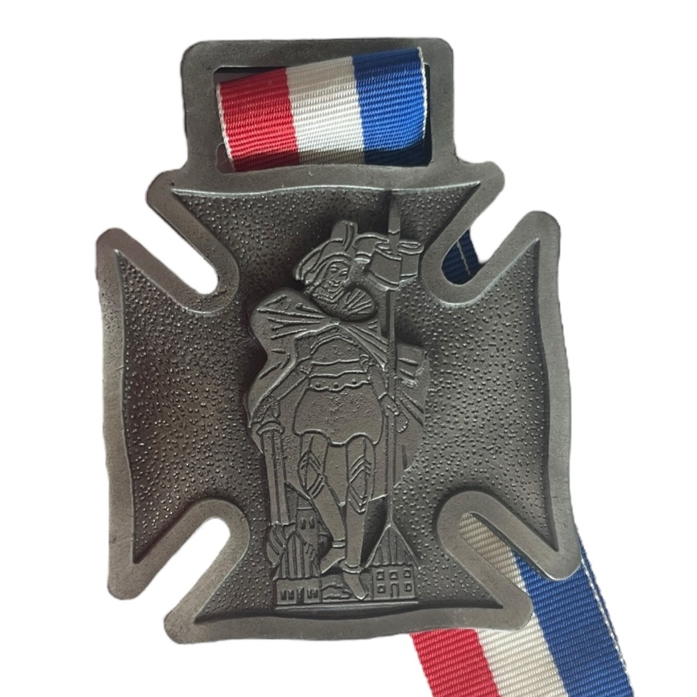Vintage 82 Saint Florian Medal 1st Annual Walk Signal Hill Fire Dept IL
